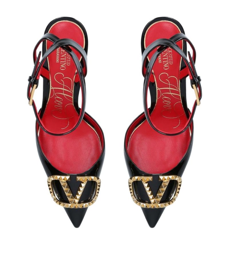 Valentino Casual Style Plain Leather Pin Heels Elegant Style