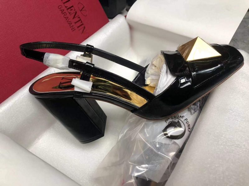 One Stud Patent Leather Slingback Pump 100mm